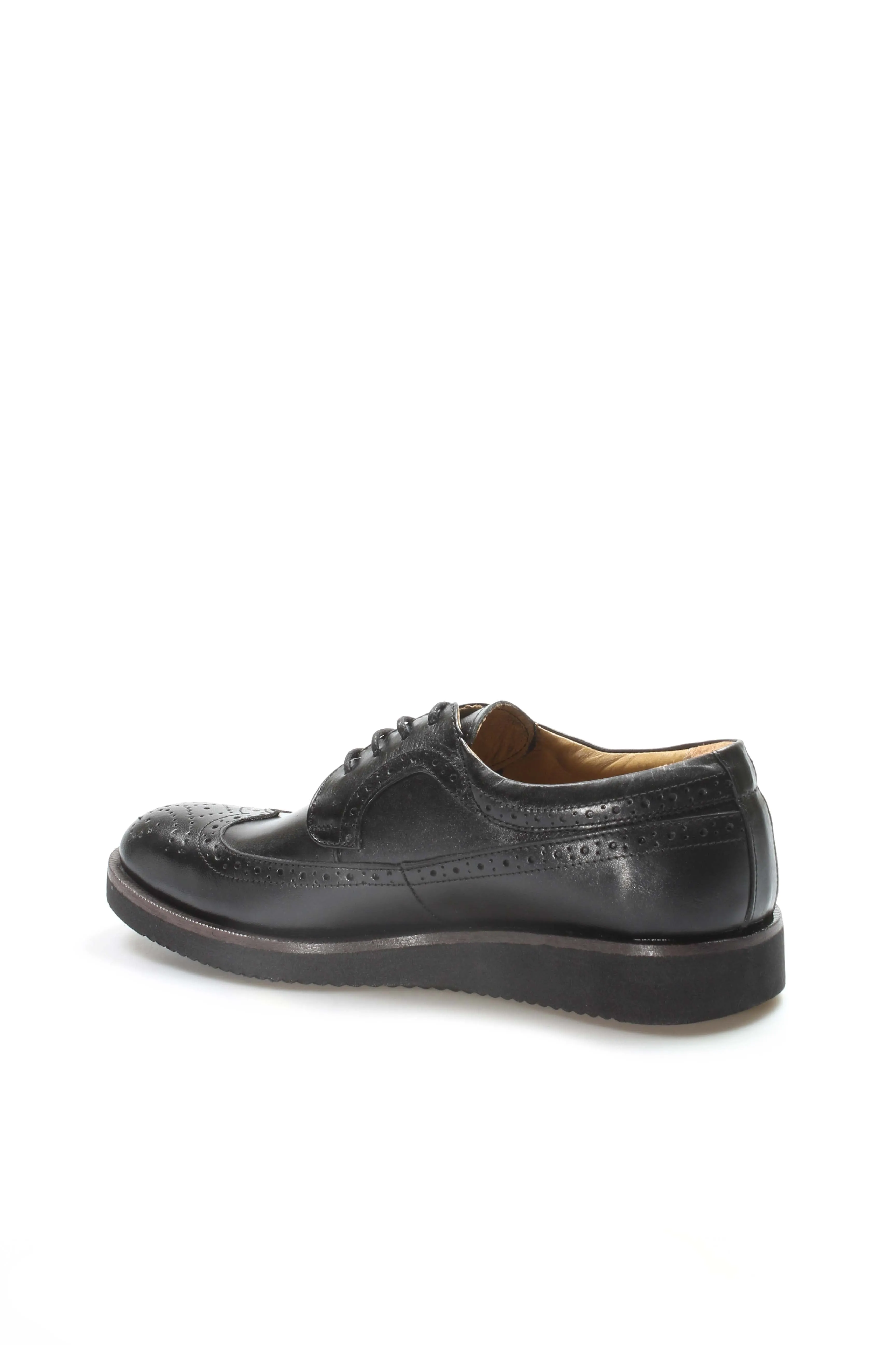 Men's Black Leather Brogue Dress Shoes - Wessi sold by Wessi product image thumbnail 3