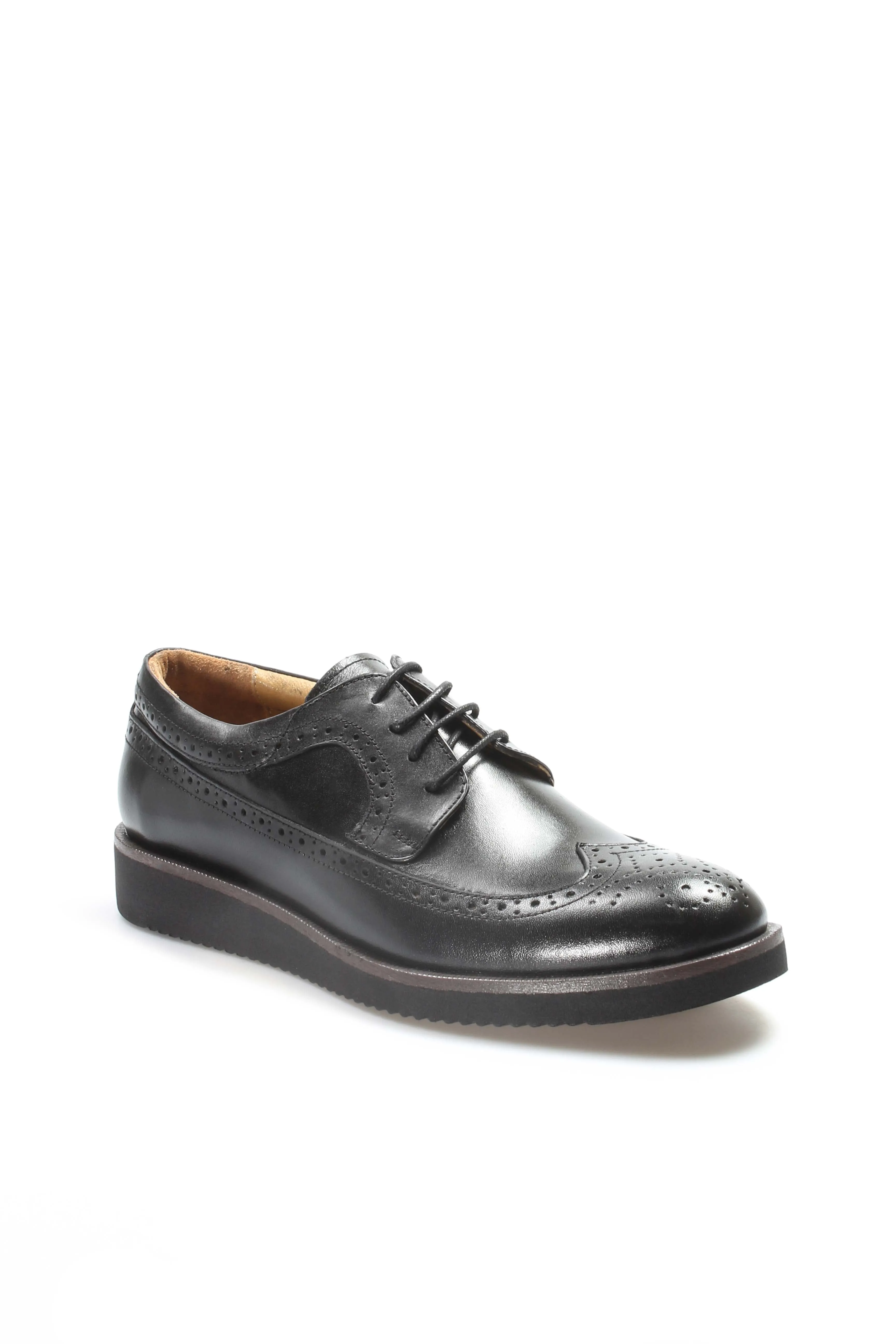 Men's Black Leather Brogue Dress Shoes - Wessi sold by Wessi product image thumbnail 4