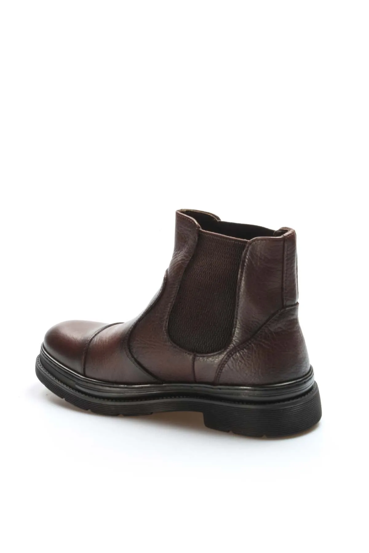 Men's Brown Leather Chelsea Boots with Chunky Sole - Wessi sold by Wessi product image thumbnail 3