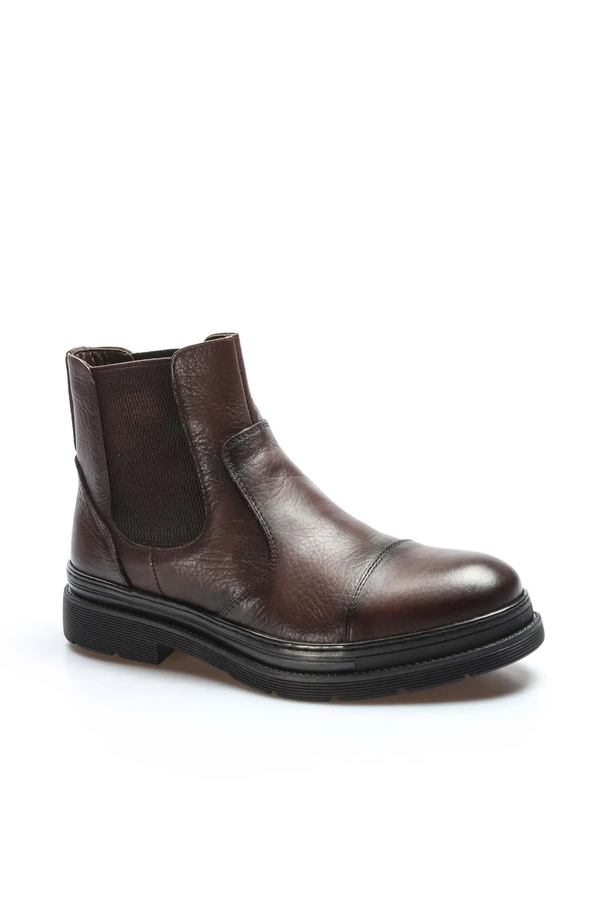 Men's Brown Leather Chelsea Boots with Chunky Sole - Wessi sold by Wessi product image thumbnail 4