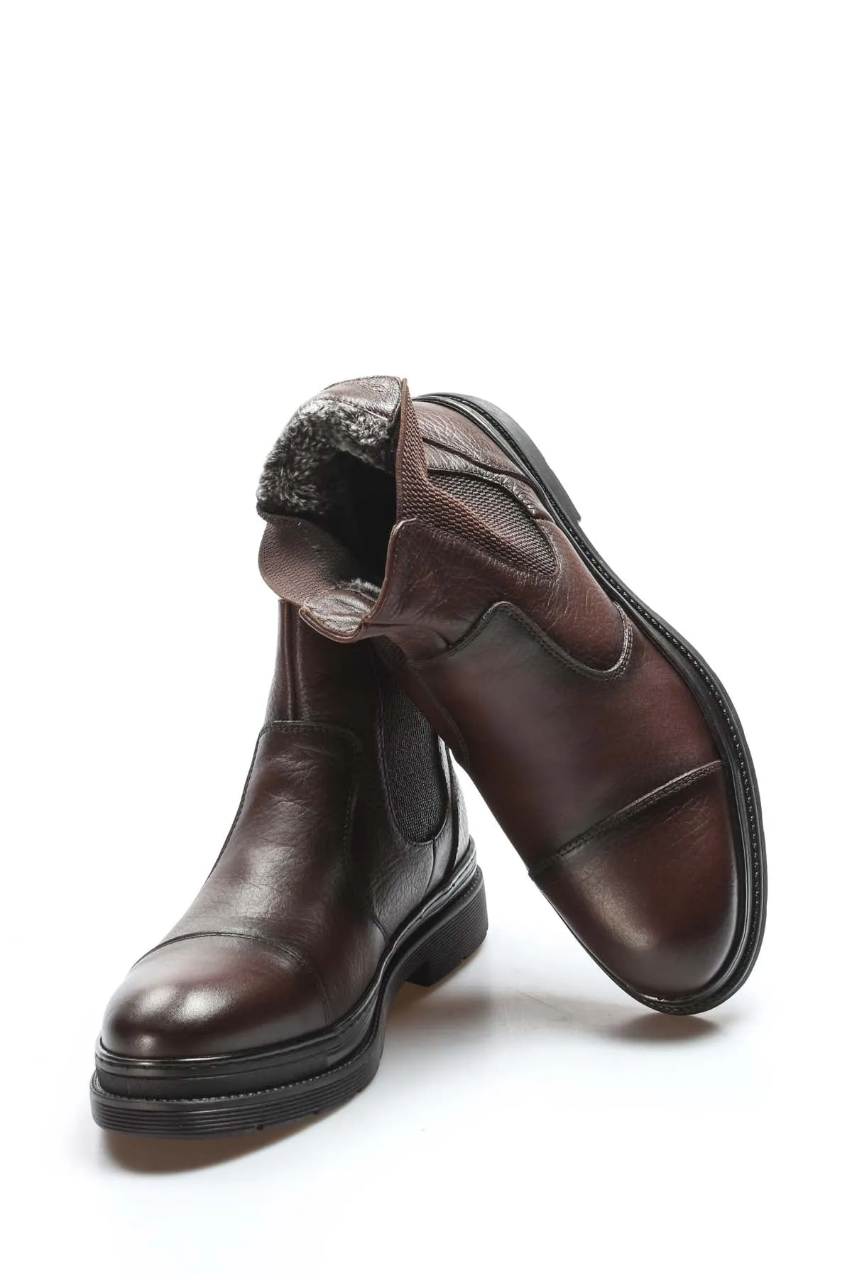 Men's Brown Leather Chelsea Boots with Chunky Sole - Wessi sold by Wessi product image thumbnail 5