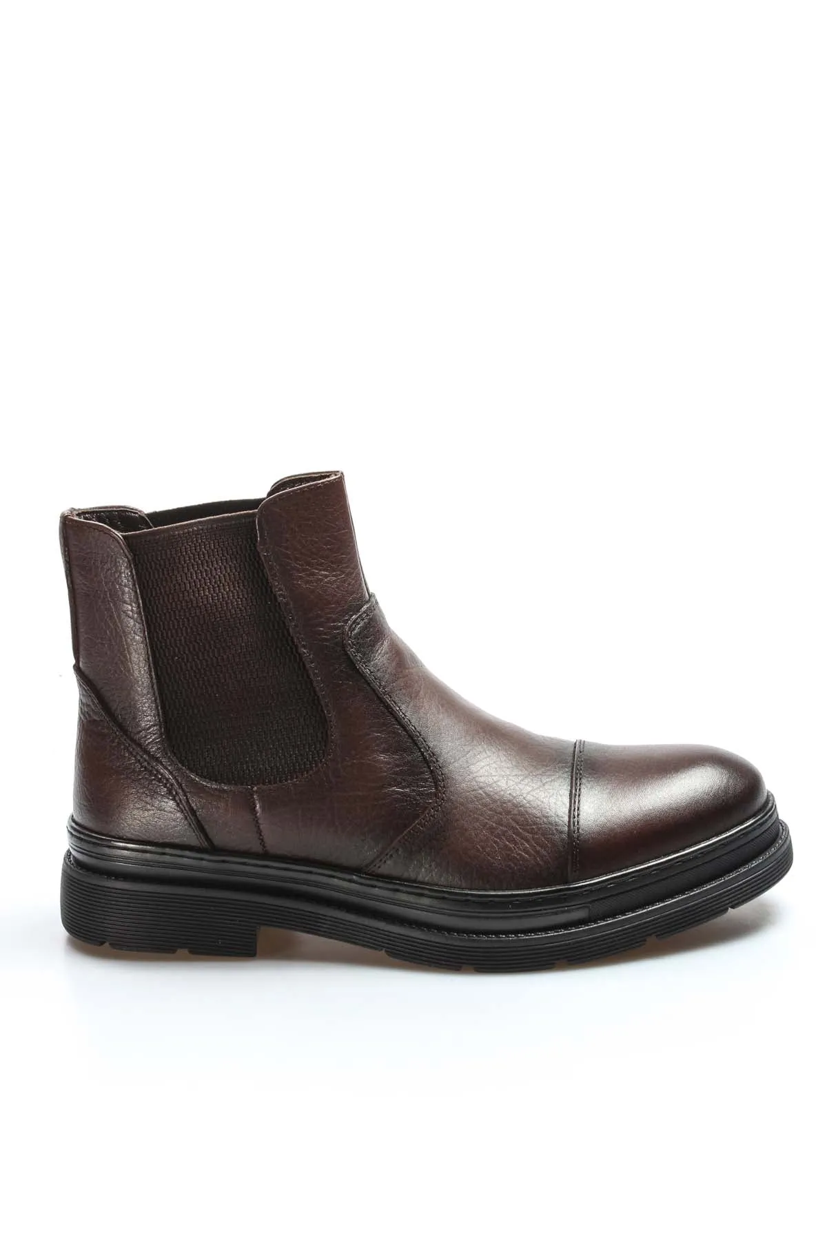 Men's Brown Leather Chelsea Boots with Chunky Sole - Wessi sold by Wessi product image thumbnail 2