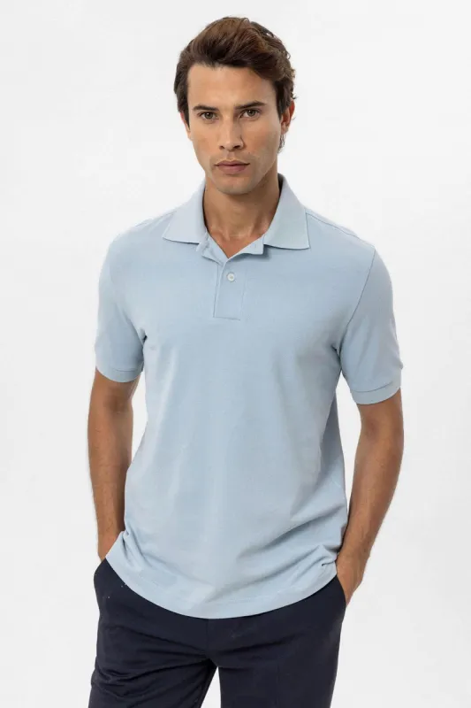 Men's Blue Polo Neck T-Shirt - Wessi sold by Wessi