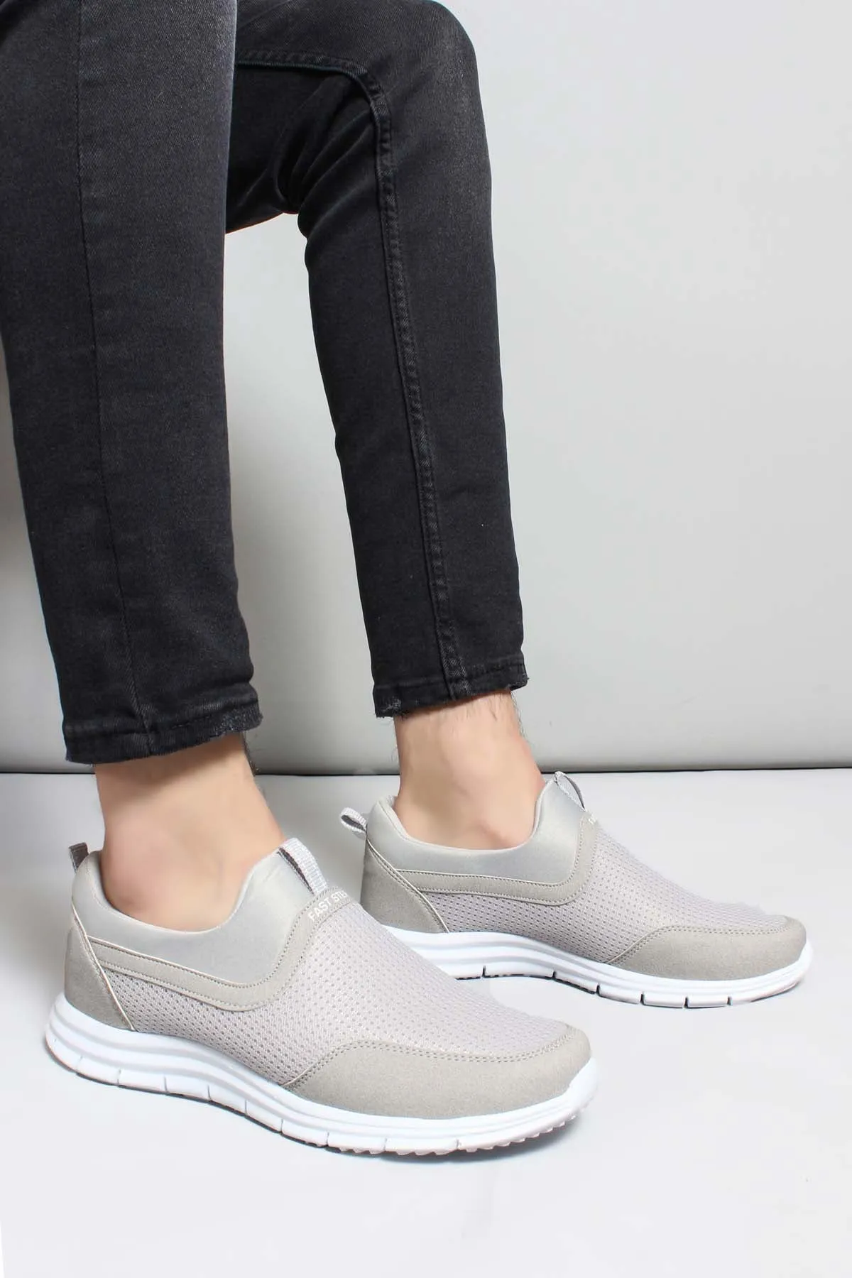 Men's Beige Slip-On Athletic Shoes - Wessi sold by Wessi