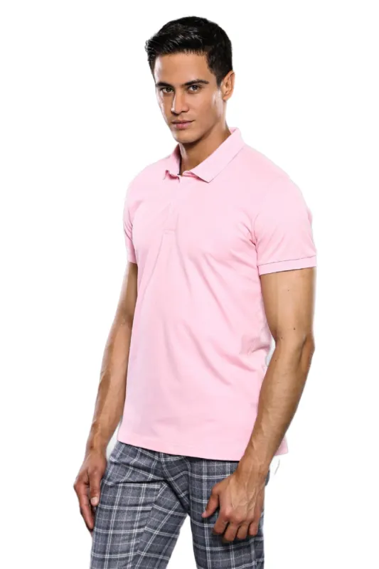 Plain Pink Polo T-Shirt  - Wessi sold by Wessi