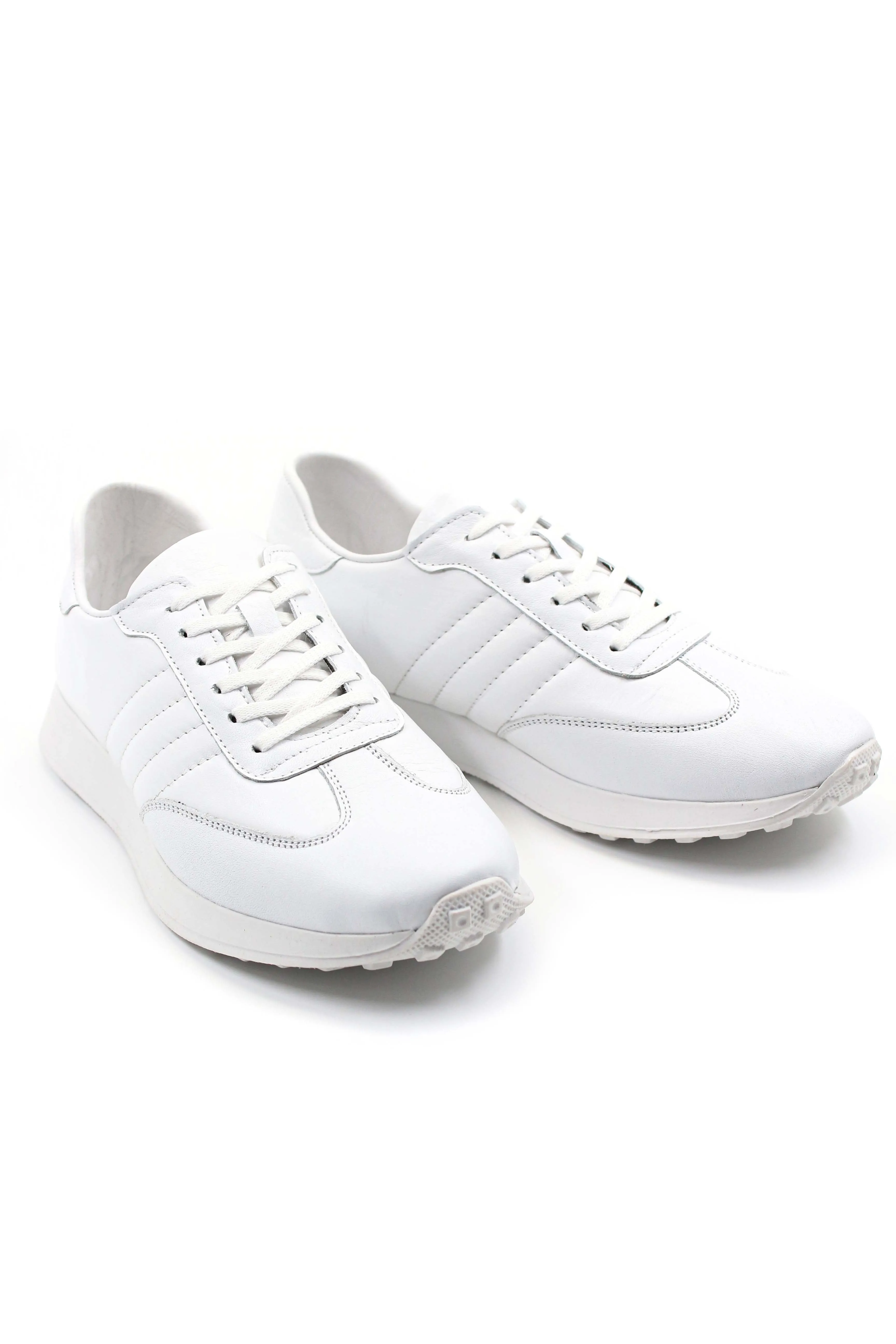 White Leather Retro Running Sneakers Wessi sold by Wessi product image thumbnail 4