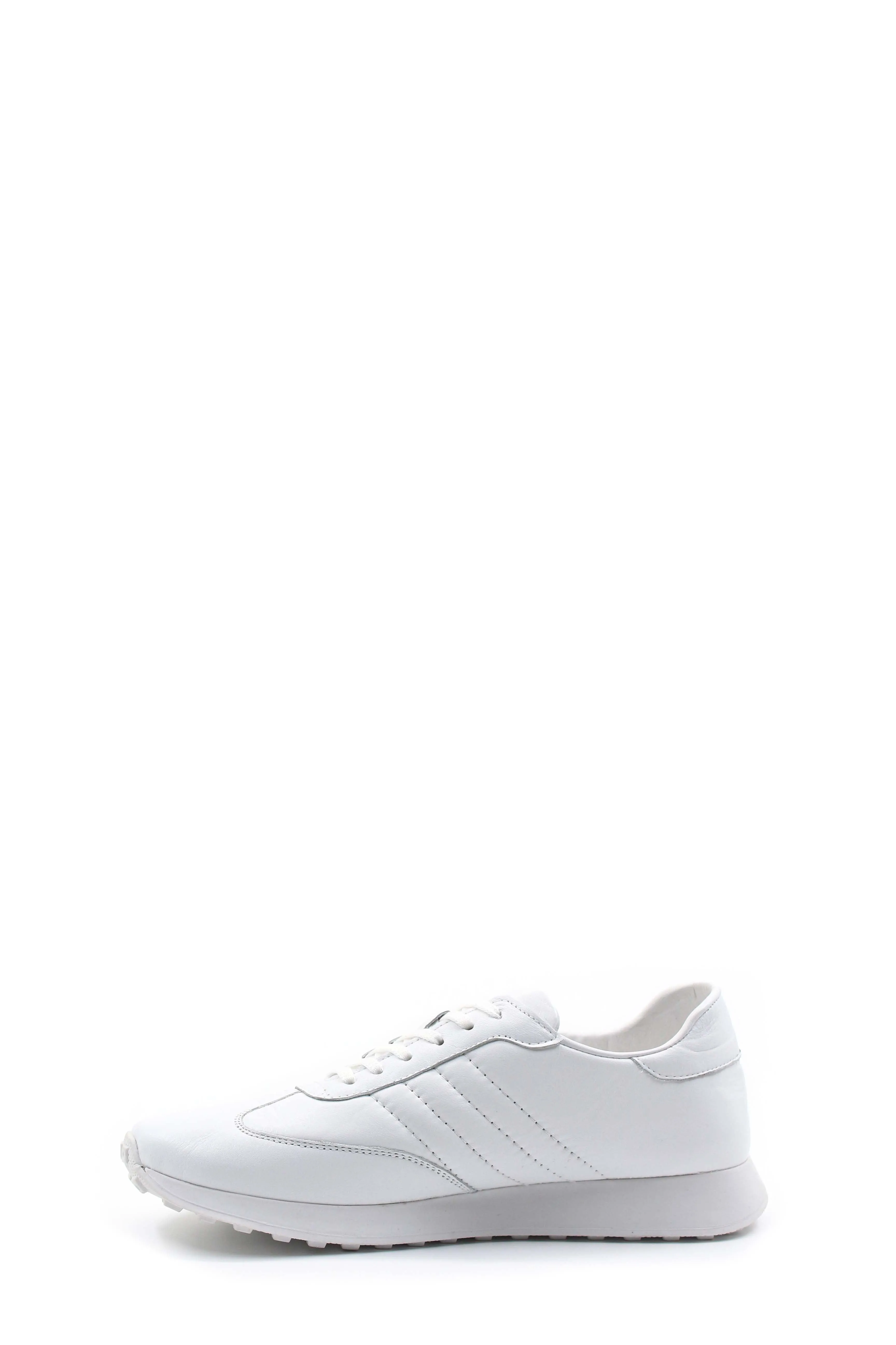 White Leather Retro Running Sneakers Wessi sold by Wessi product image thumbnail 2