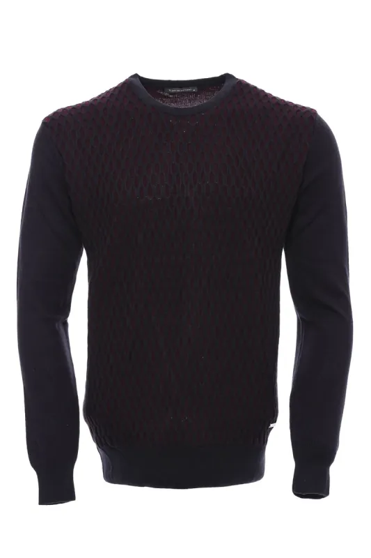 Black Diamond Patterned Circle Neck Sweater - Wessi sold by Wessi