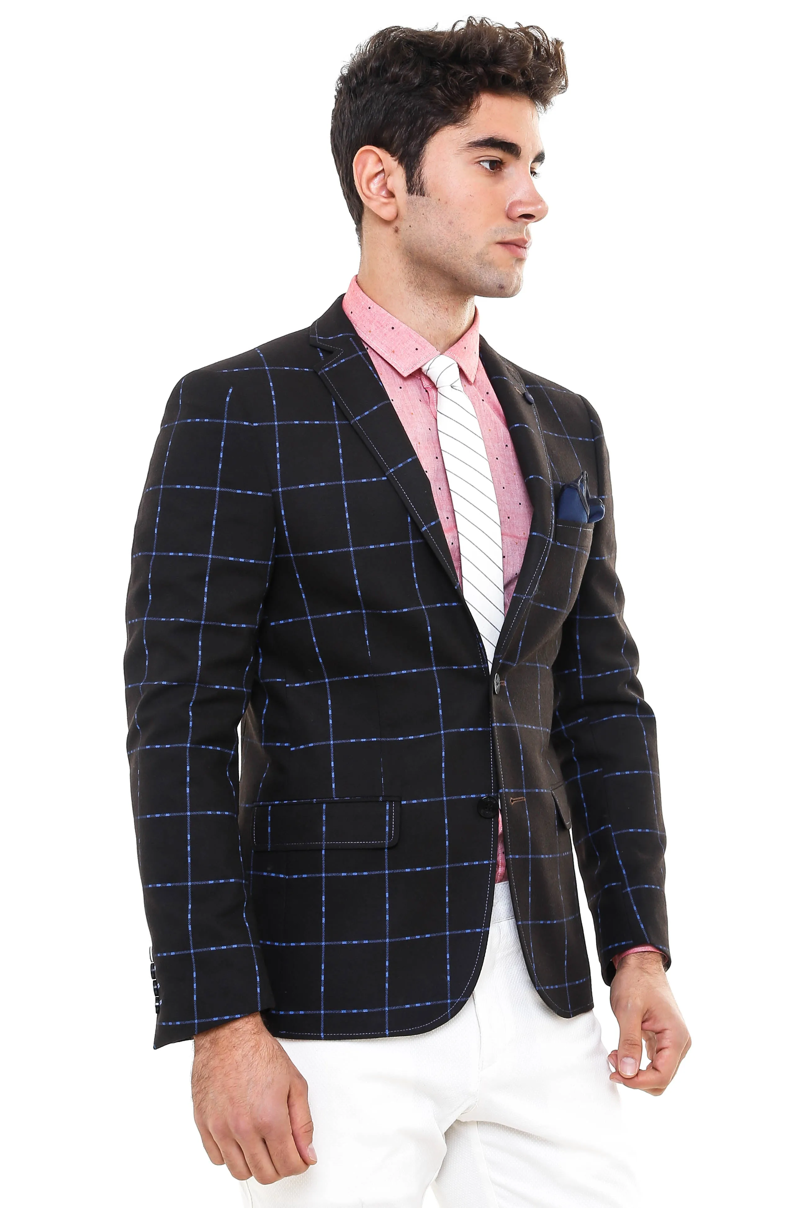 2 Button Plaid Wool Brown Jacket-Wessi sold by Wessi product image thumbnail 3