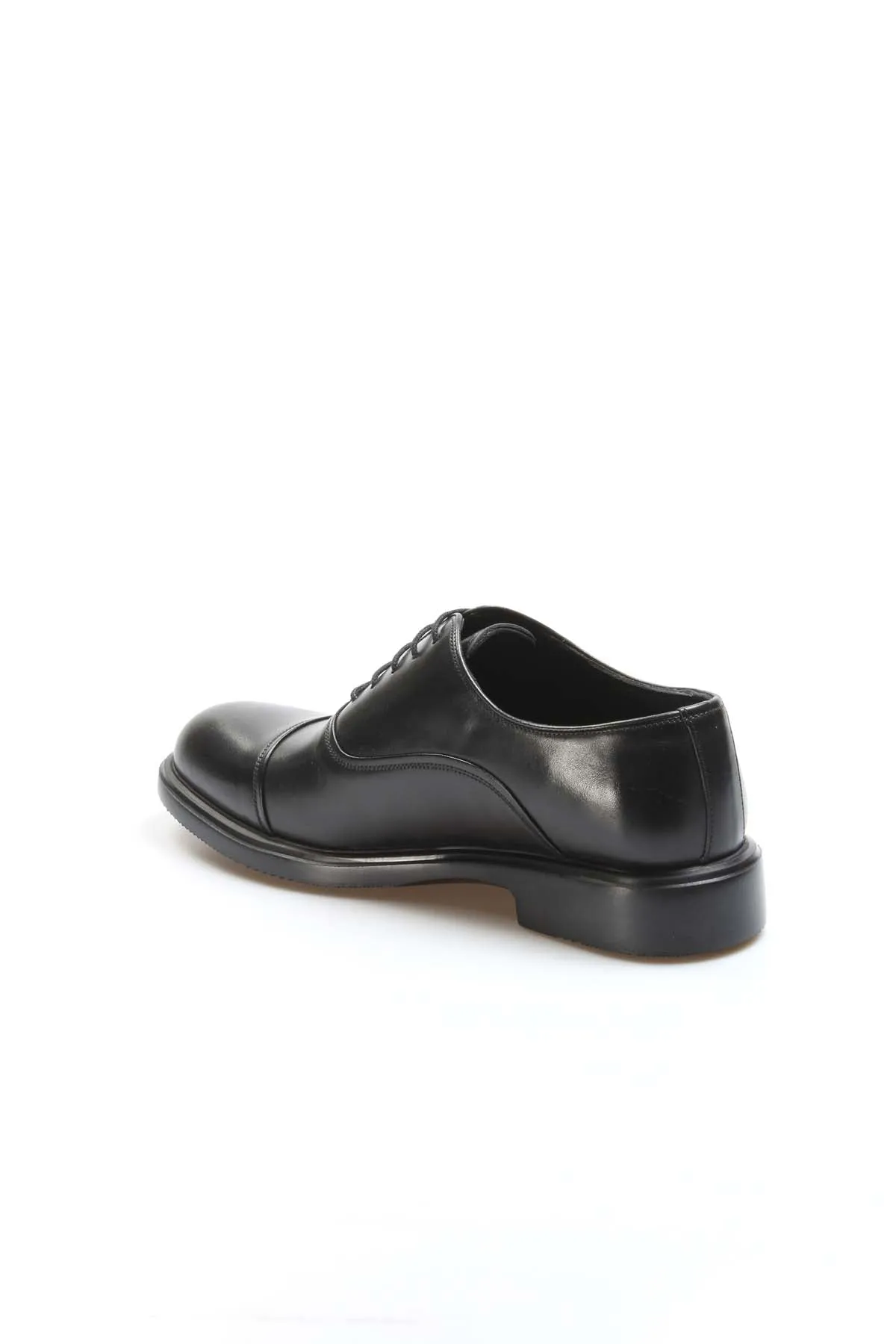 Men's Black Leather Cap-Toe Oxford Dress Shoes - Wessi sold by Wessi product image thumbnail 2
