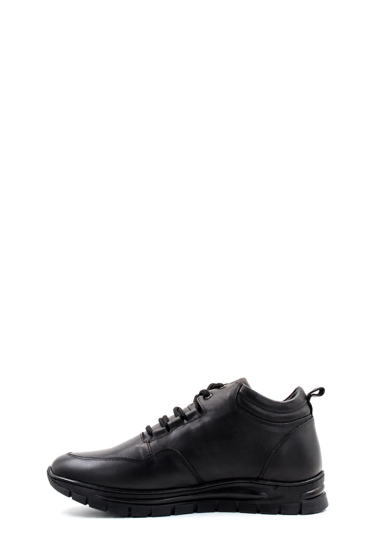 Men's Black High-Top Leather Sneakers with Cushioned Sole - Wessi sold by Wessi product image thumbnail 3