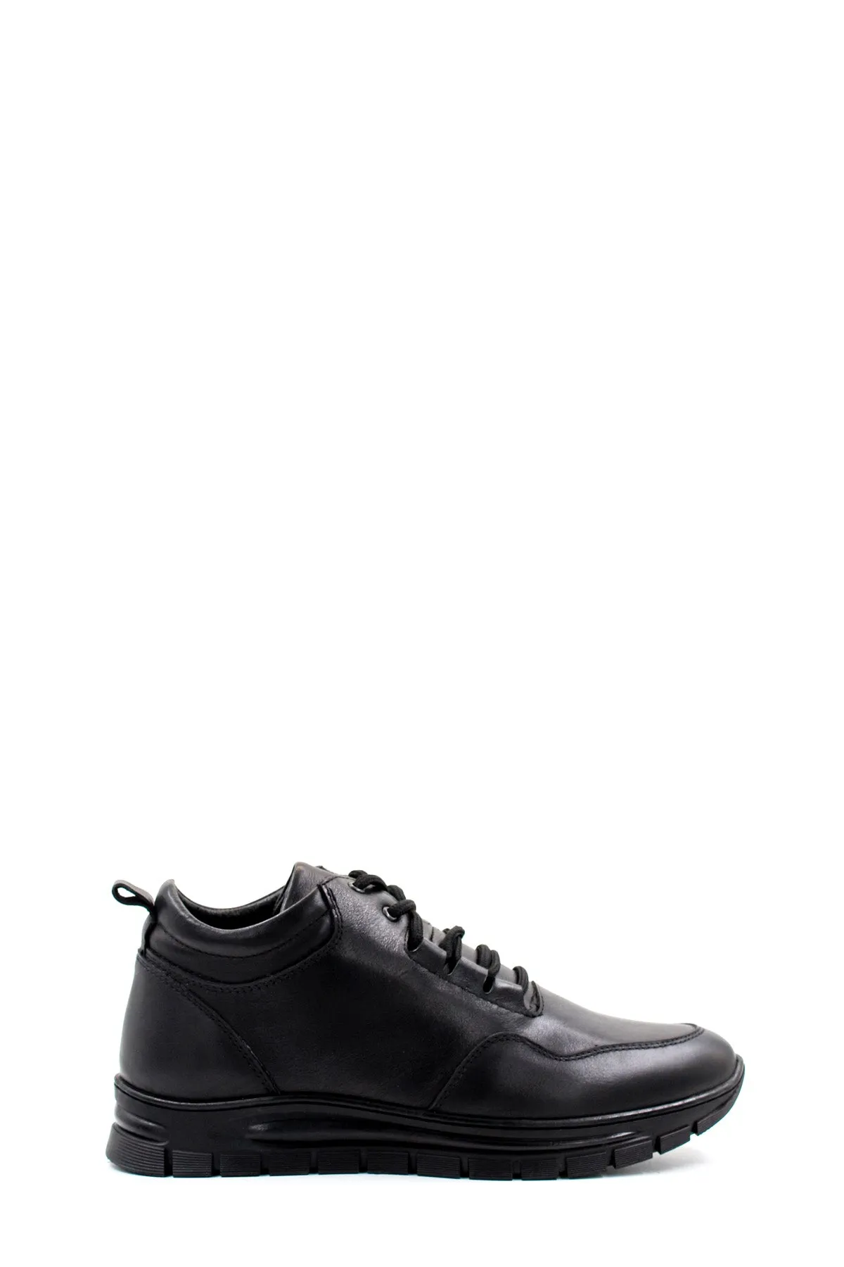 Men's Black High-Top Leather Sneakers with Cushioned Sole - Wessi sold by Wessi product image thumbnail 2