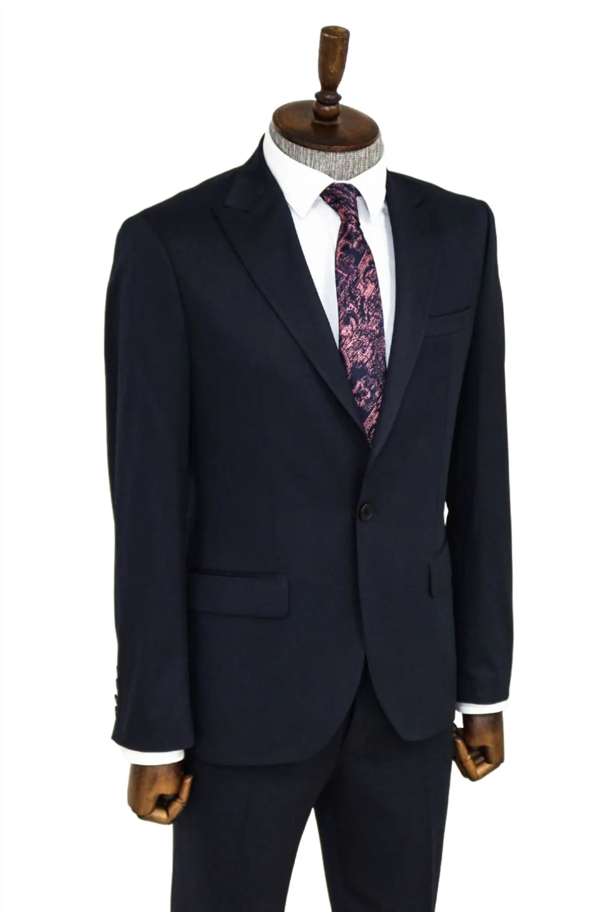 Plain 2 Piece Slim Fit Dark Blue Men Suit and Shirt Combination- Wessi sold by Wessi product image thumbnail 4