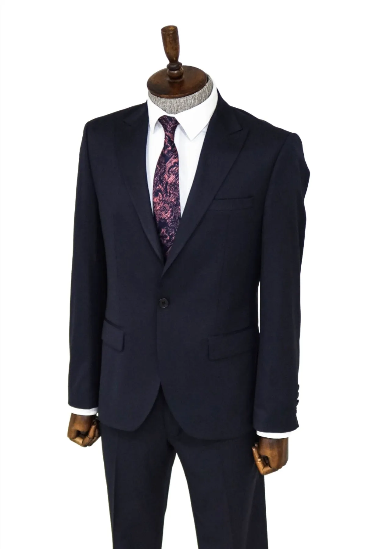 Plain 2 Piece Slim Fit Dark Blue Men Suit and Shirt Combination- Wessi sold by Wessi product image thumbnail 5