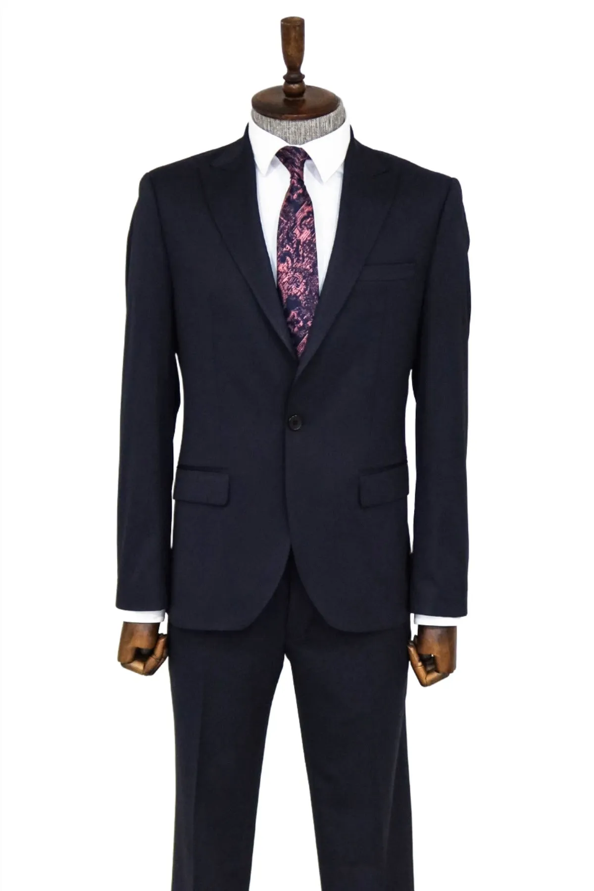 Plain 2 Piece Slim Fit Dark Blue Men Suit and Shirt Combination- Wessi sold by Wessi product image thumbnail 3
