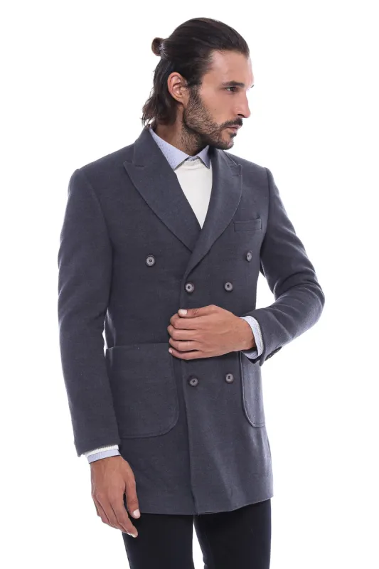 Double-Breasted Men Anthracite Coat - Wessi sold by Wessi