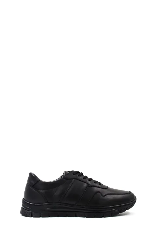 Men's Black Leather Athletic Sneakers-Wessi sold by Wessi