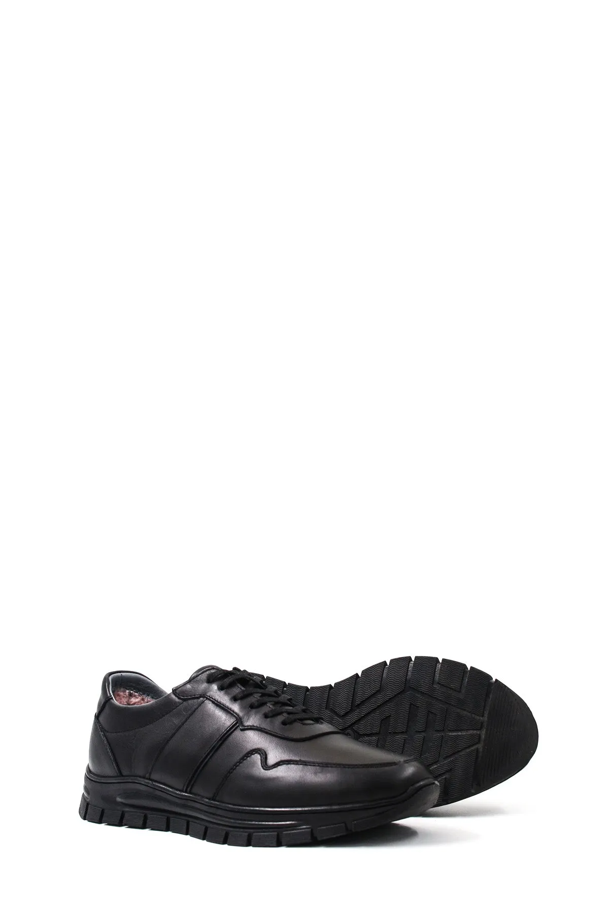 Men's Black Leather Athletic Sneakers-Wessi sold by Wessi product image thumbnail 4