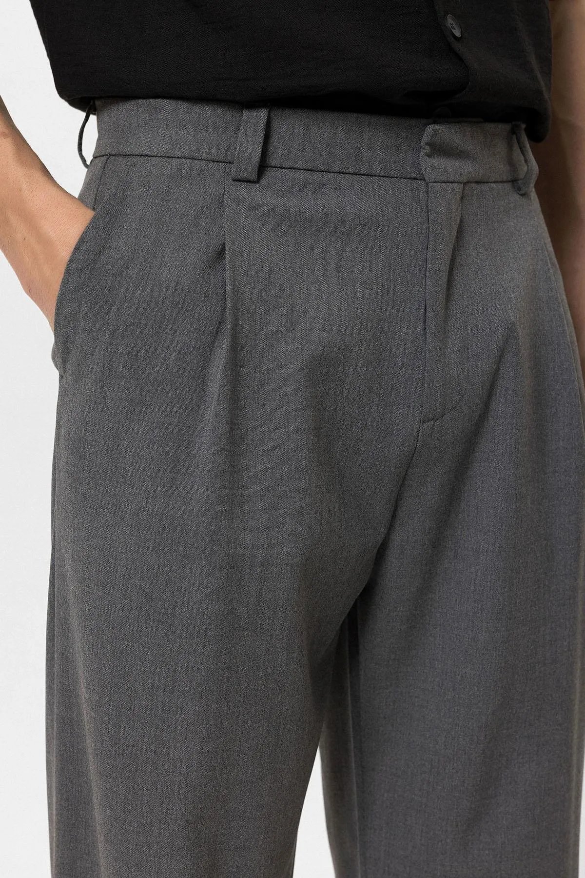Men's Grey High-Waisted Baggy Pants - Wessi sold by Wessi product image thumbnail 4