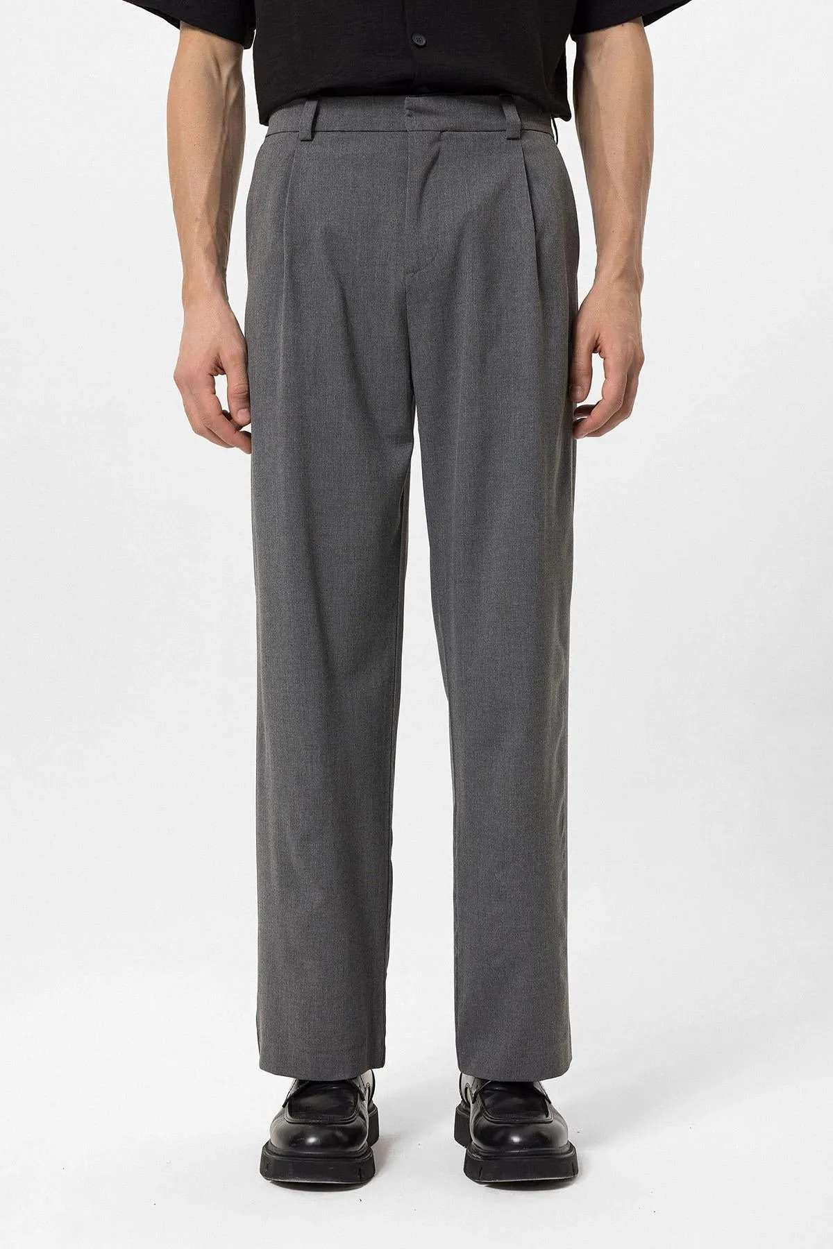 Men's Grey High-Waisted Baggy Pants - Wessi sold by Wessi