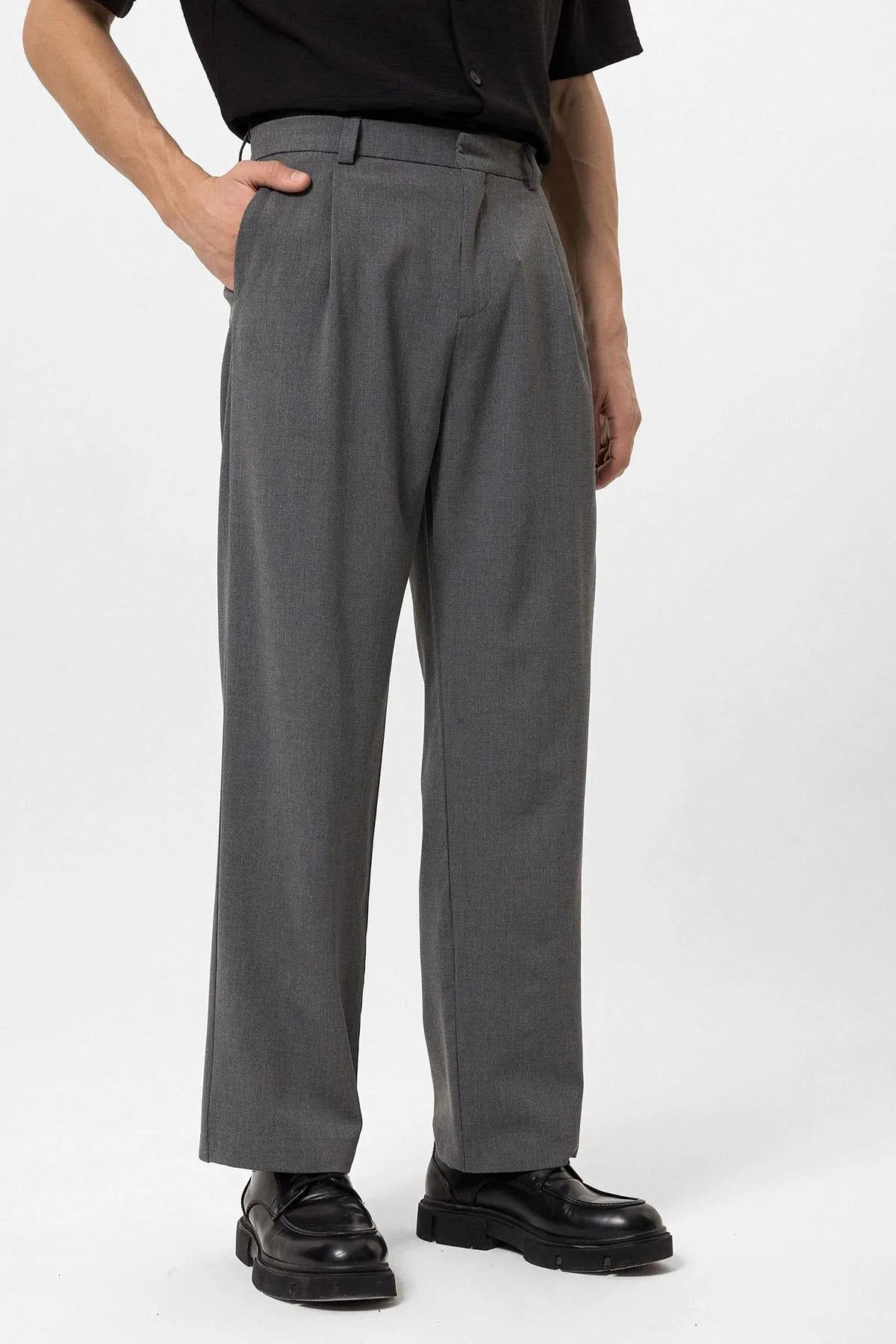 Men's Grey High-Waisted Baggy Pants - Wessi sold by Wessi product image thumbnail 2