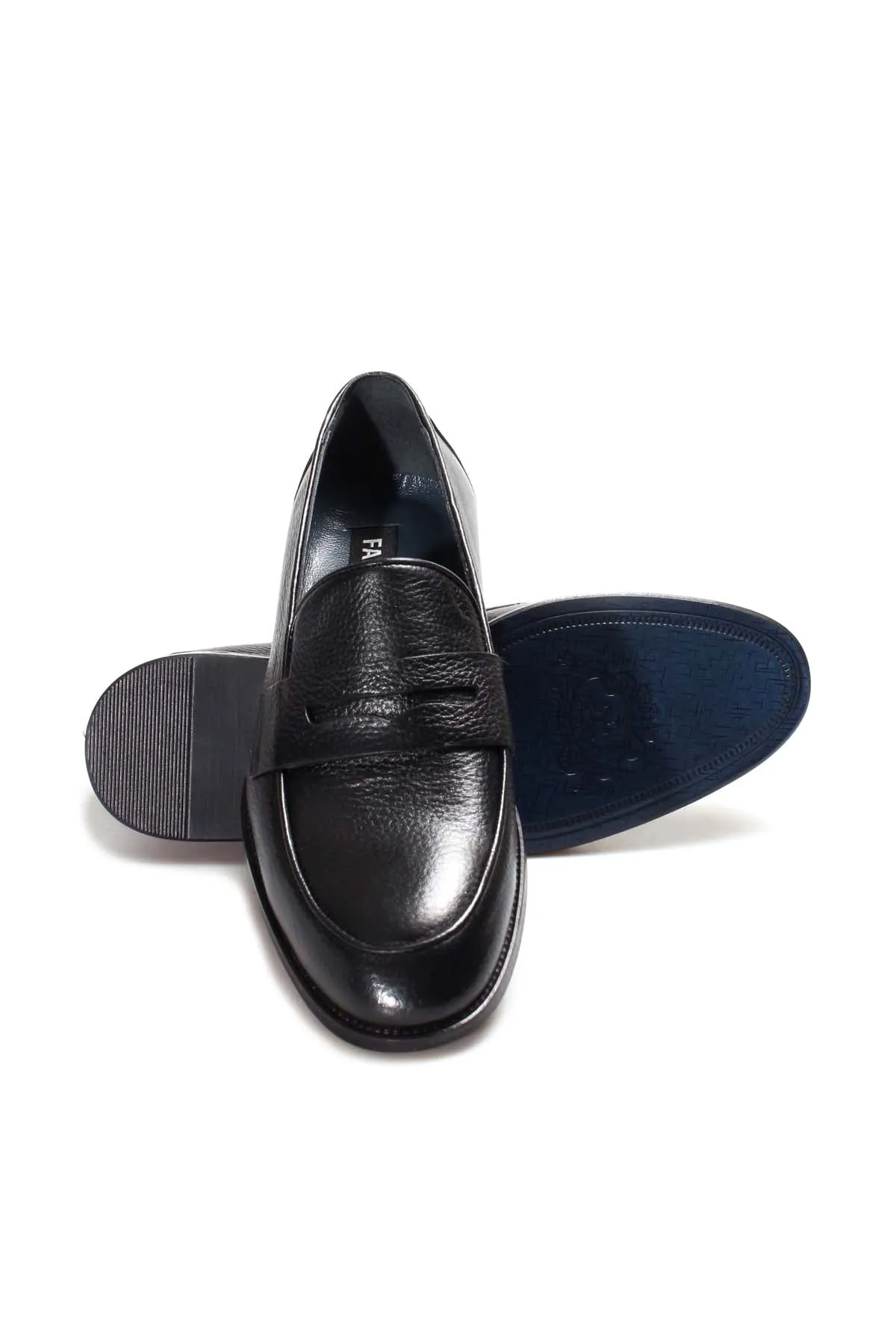 Black Textured Leather Loafers Wessi sold by Wessi product image thumbnail 4