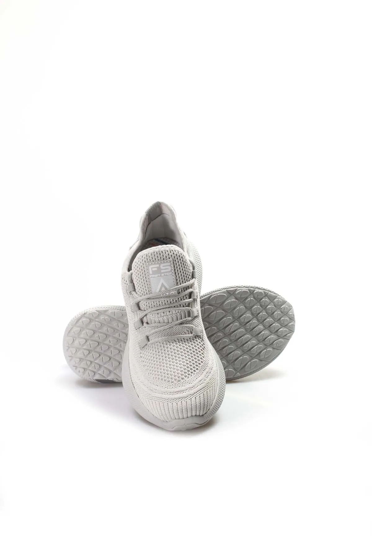 Men's Light Gray Knit Sneakers with Cushioned Sole - Wessi sold by Wessi product image thumbnail 5