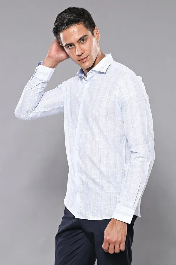 Sky Blue Striped Men's Shirt | Wessi sold by Wessi product image thumbnail 3