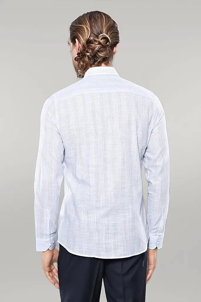 Sky Blue Striped Men's Shirt | Wessi sold by Wessi product image thumbnail 4