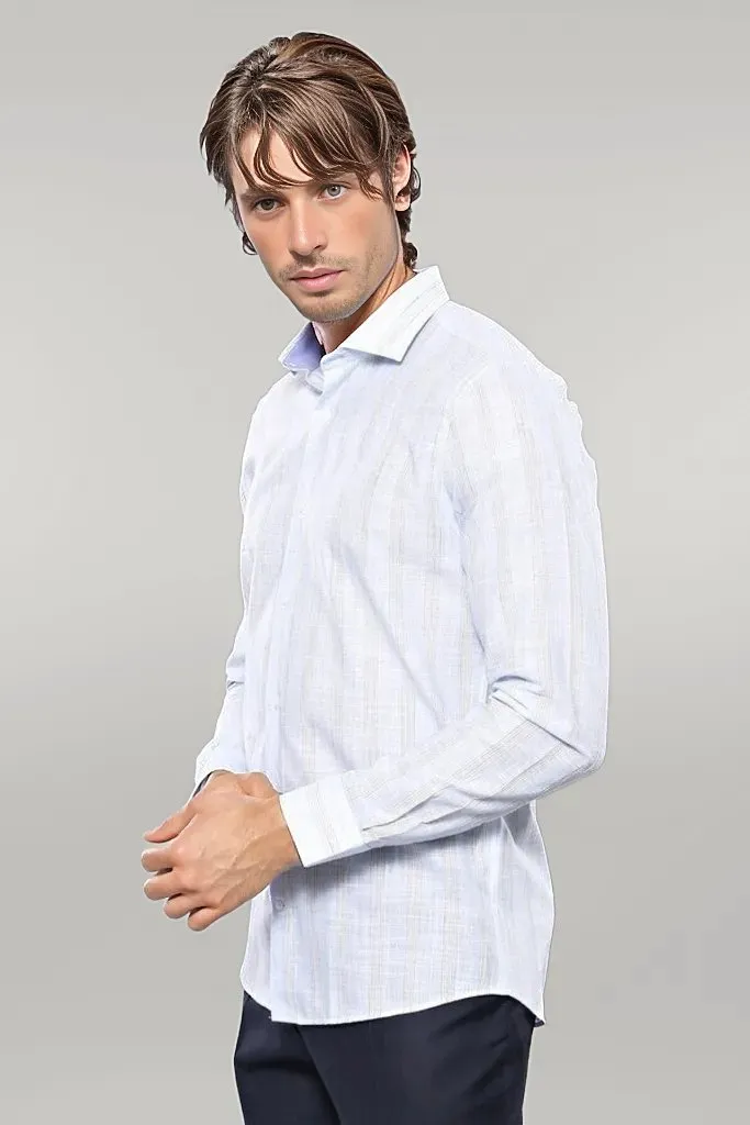 Sky Blue Striped Men's Shirt | Wessi sold by Wessi product image thumbnail 5