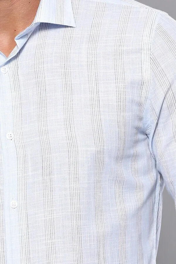 Sky Blue Striped Men's Shirt | Wessi sold by Wessi product image thumbnail 2