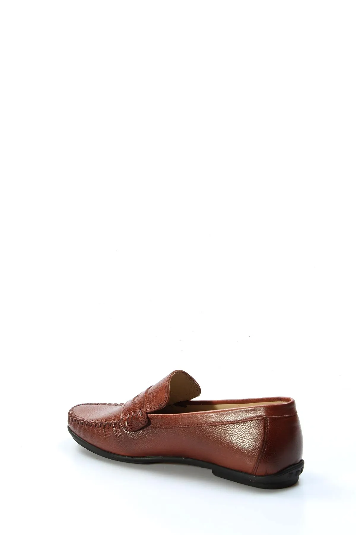 Men's Brown Leather Penny Loafers with Moc Toe Stitching - Wessi sold by Wessi product image thumbnail 2