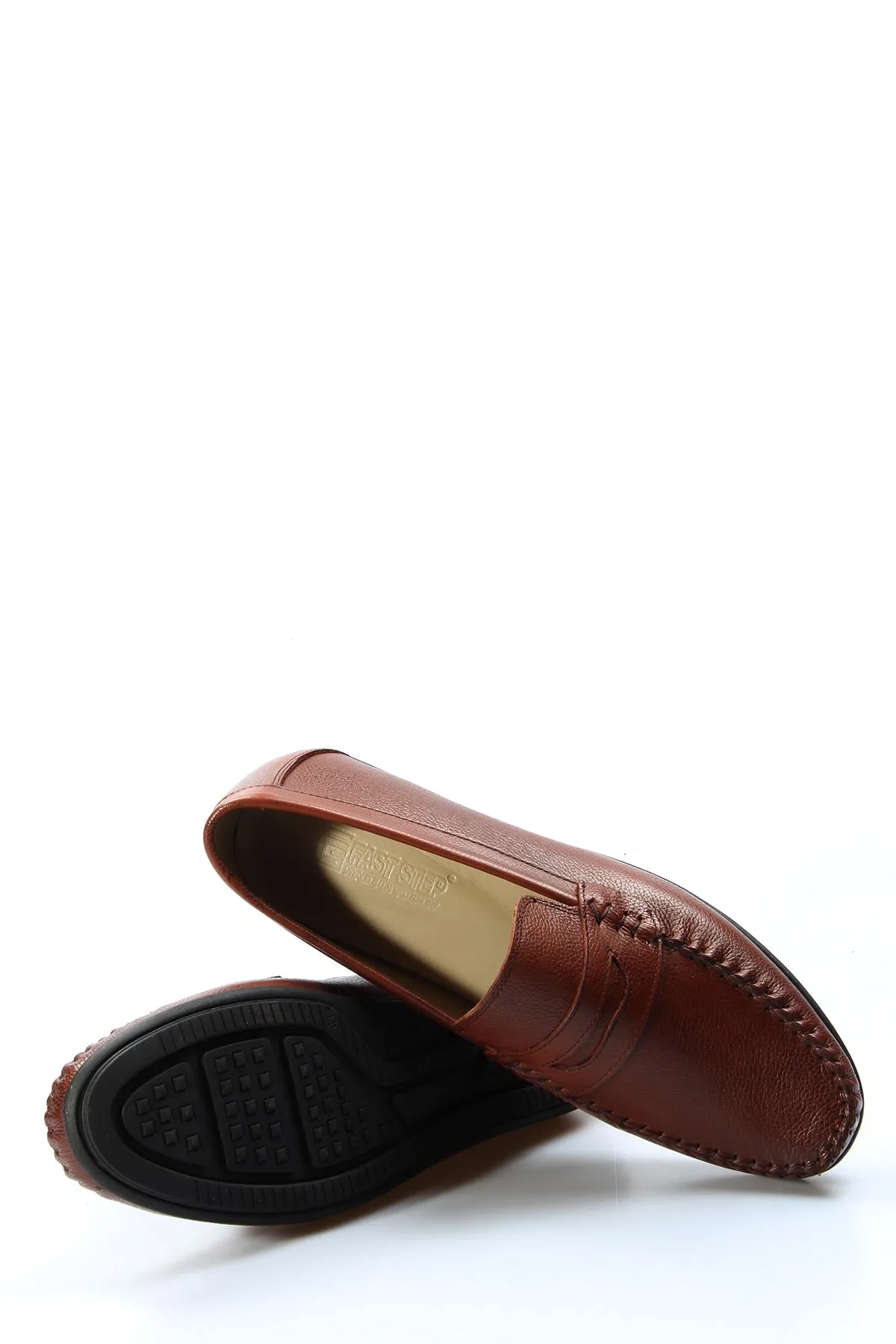 Men's Brown Leather Penny Loafers with Moc Toe Stitching - Wessi sold by Wessi product image thumbnail 4