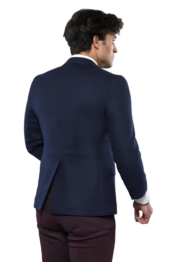 4 Drop Wool Navy Blue Men Blazer - Wessi sold by Wessi product image thumbnail 4