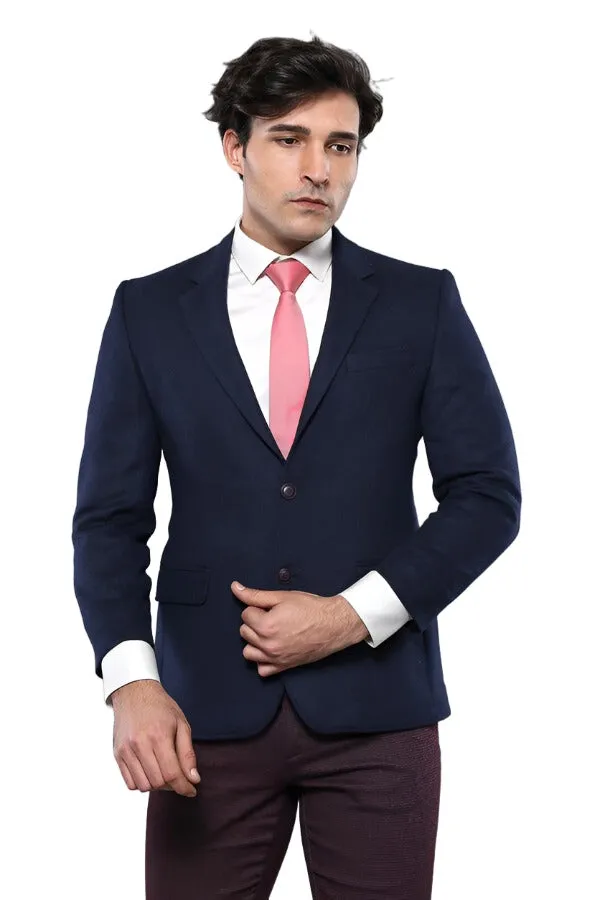 4 Drop Wool Navy Blue Men Blazer - Wessi sold by Wessi product image thumbnail 3