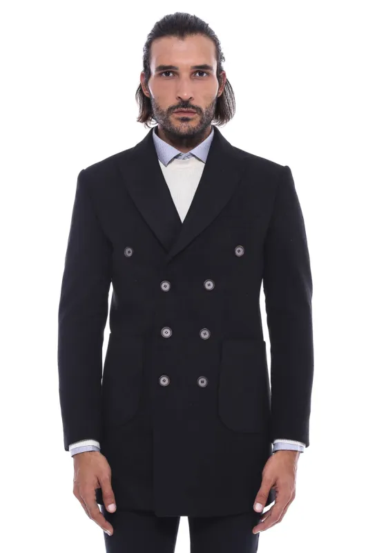Double-Breasted Black Men Coat - Wessi sold by Wessi