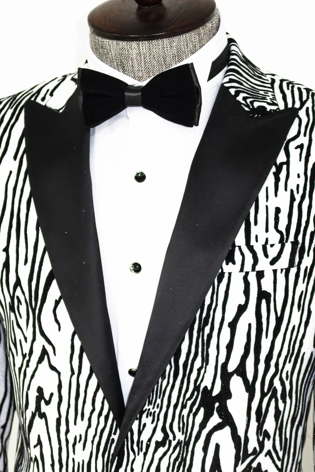Slim Fit Zebra Patterned White Men Party Blazer - Wessi sold by Wessi product image thumbnail 2
