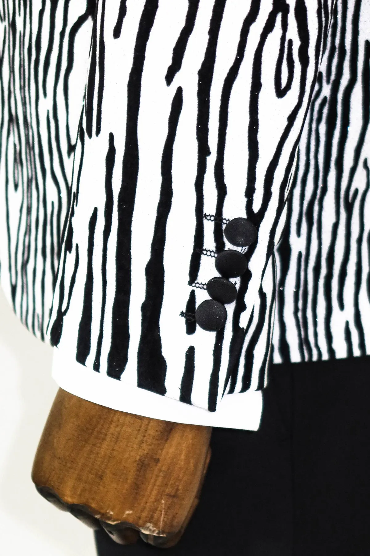 Slim Fit Zebra Patterned White Men Party Blazer - Wessi sold by Wessi product image thumbnail 4