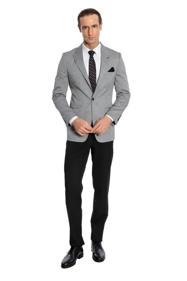 Peak Lapel Slim-Fit Smoked Jacket - Wessi sold by Wessi product image thumbnail 3