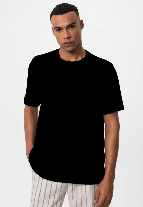 Men's Black Regular Fit Crew Neck T-Shirt - Wessi sold by Wessi