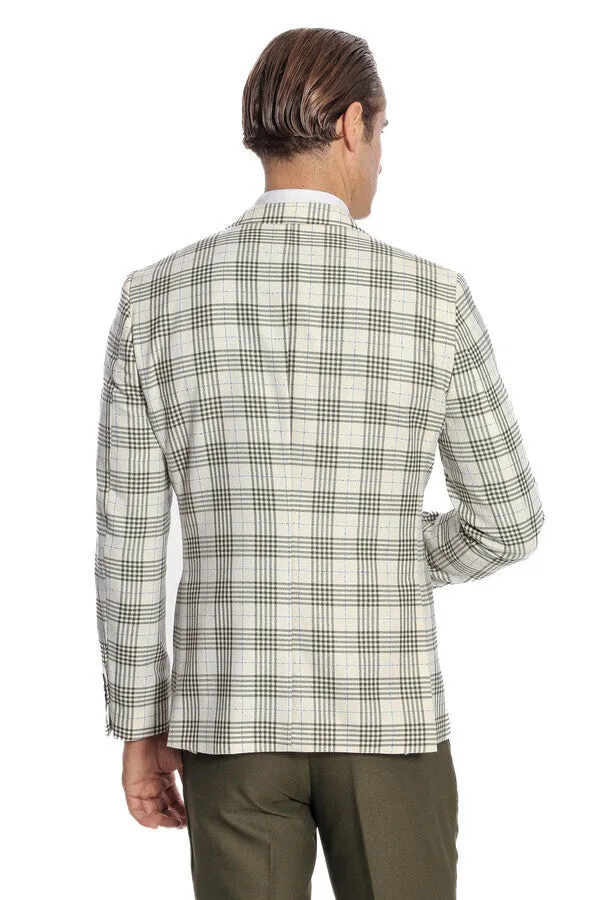 Checked Slim Fit Green Men Suit - Wessi sold by Wessi product image thumbnail 3