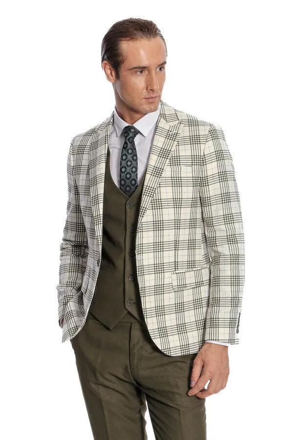 Checked Slim Fit Green Men Suit - Wessi sold by Wessi product image thumbnail 5