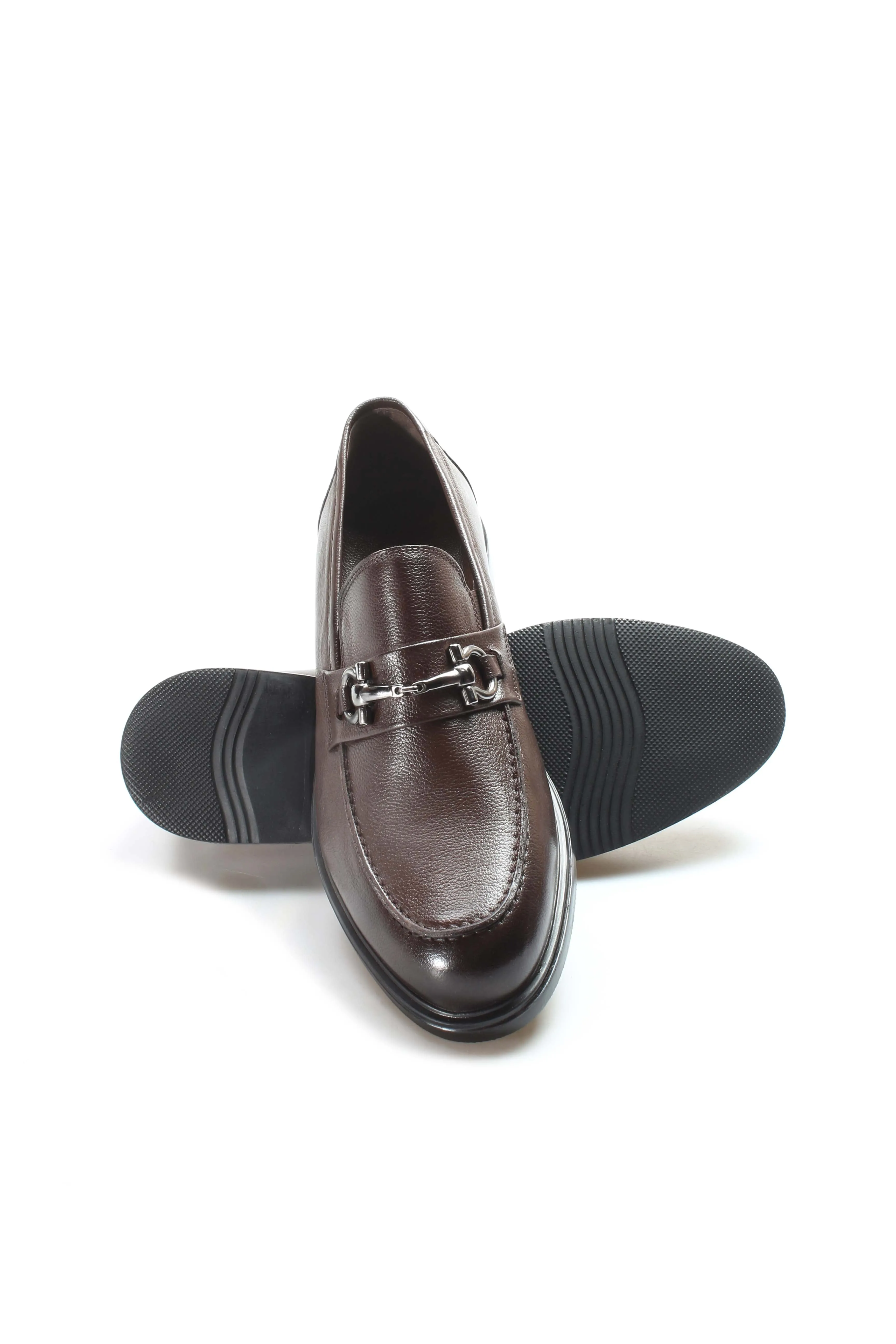 Men's Brown Leather Buckle Loafers-Wessi sold by Wessi product image thumbnail 5