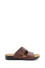 Men's Brown Leather Slide Sandals with Velcro Straps - Wessi sold by Wessi