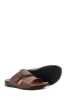 Men's Brown Leather Slide Sandals with Velcro Straps - Wessi sold by Wessi