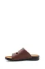 Men's Brown Leather Slide Sandals with Velcro Straps - Wessi sold by Wessi