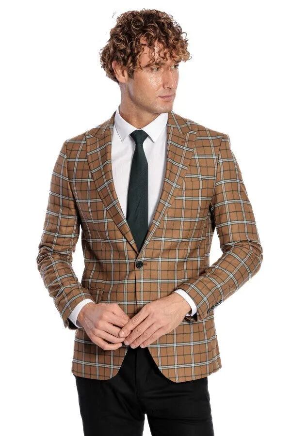 Checked Brown Men Blazer - Wessi sold by Wessi product image thumbnail 5