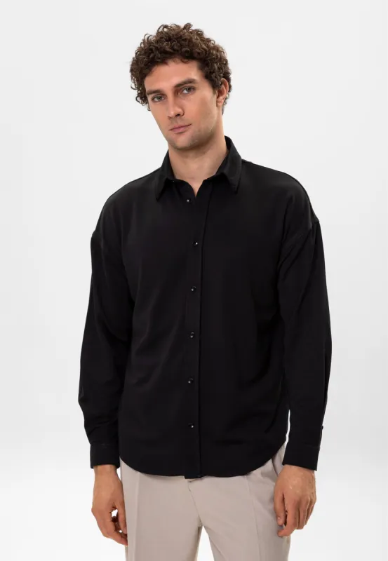 Men's Black Oversize Classic  Shirt - Wessi sold by Wessi