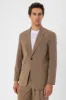 Men's Camel Single Button Closure Slim Fit  Jacket - Wessi sold by Wessi