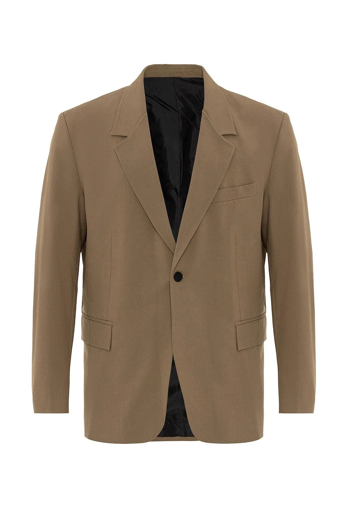 Men's Camel Single Button Closure Slim Fit Jacket - Wessi sold by Wessi
